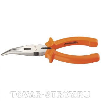 Длинногубцы изогнутые Classic, 160 мм, шлифованные, пластмассовые рукоятки SPARTA