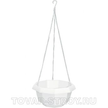 Кашпо подвесное, 200 х 140 мм, пластиковая корзина многогранная PALISAD