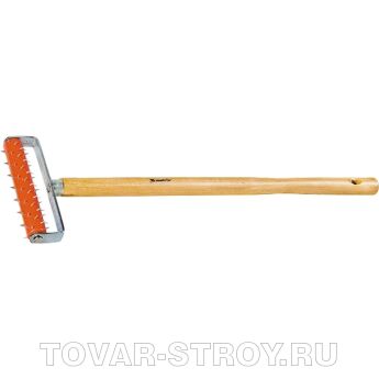 Валик для гипсокартона, 150 мм, игольчатый, деревянная ручка 500 мм MTX