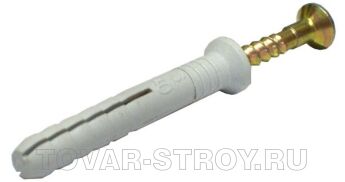 Дюбель-гвоздь D 6мм, L 80 мм (коробка 100 шт)