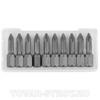 Стальная торсионная кованная обточенная бита KRAFTOOL "ЕХPERT" 26121-2-25-10 (РН 2, 25 мм, 10 шт)