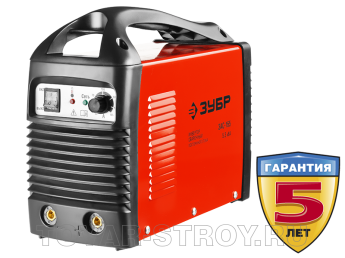 Сварочный инвертор ЗУБР (ЗАС-165) 165 А, 30 А min, 220 В, 5.3 кВа, ММА, IGBT, ПВ-60%, Hot start, КПД 85%