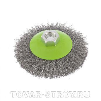 Щетка для УШМ, 100 мм, М14, "тарелка", витая проволока СИБРТЕХ