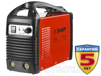 Сварочный инвертор ЗУБР (ЗАС-190) 190 А, 30 А min, 220 В, 6.2 кВа, ММА, IGBT, ПВ-60%, Hot start, КПД 85%