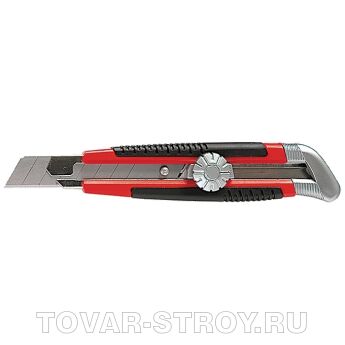 Нож, 18 мм, выдвижное лезвие, металлическая направляющая, винтовой фиксатор лезвия MATRIX