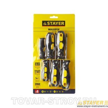 Набор STAYER 2513-H6 MASTER: Отвертки слесар., двухкомп. рукоятка, 6шт
