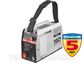 Сварочный инвертор ЗУБР (ЗАС-М1-190) 190 А, 220 В, ММА, IGBT, ПВ-30%, Hot start, Arc Force, Anti-Stick