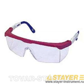 Очки STAYER 2-110451 защитные с регулируемыми по длине дужками, поликарбонатные прозрачные линзы с оправой