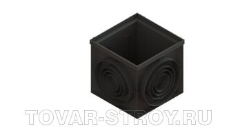 Пластиковый дождеприемник-пескоуловитель PolyMax Basic 433х433х391 мм, угловой (8472.1)