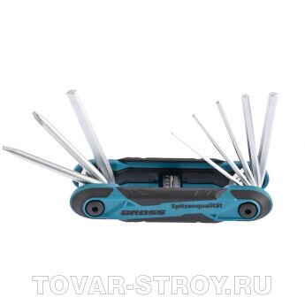 Набор ключей имбусовых универсальный, складные, 8 штук, CrV Gross