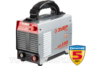 Сварочный инвертор ЗУБР М3 (ЗАС-М3-140) 140 А, 220 В, IGBT, ПВ-35%, Hot start, Arc Force, защита от перегрева