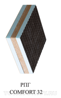 РПГ COMFORT-2 32, 2500х595х32 мм (РПГ 10 + ДВП 12 + РПГ 10)
