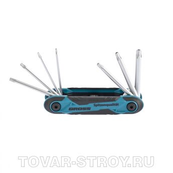 Набор ключей имбусовых Tamper-Torx, складные, 8 шт., CrV Gross