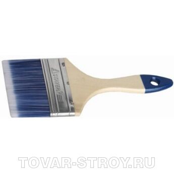 Плоская кисть STAYER AQUA-STANDARD 01032-100, искусственная щетина, деревянная ручка, 100мм