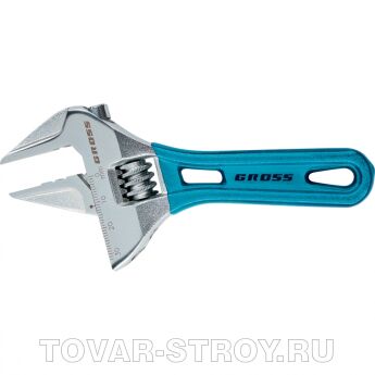 Ключ разводной, 160 мм (макс. 43 мм),CrV, укороченная ручка GROSS