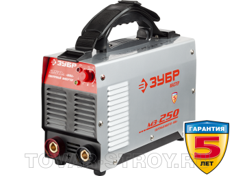 Сварочный инвертор ЗУБР М3 (ЗАС-М3-250) 250 А, 220 В, IGBT, ПВ-25%, Hot start, защита от перегрева, без вилки