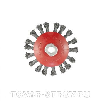 Щетка для УШМ, 115 мм, М14, "тарелка", крученая проволока 0,5 мм MATRIX