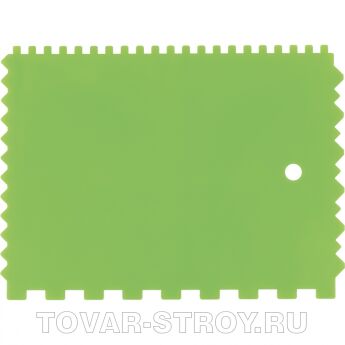 Шпатель для клея, пластмассовый, 130х170 мм, зубчатый СИБРТЕХ