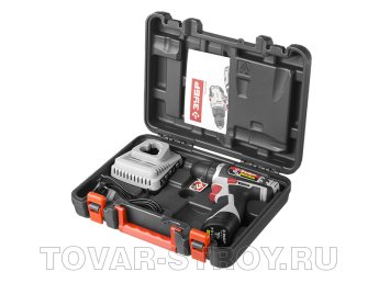 Дрель-шуруповерт ЗУБР Li-lon (ДА-12-2-Ли КМ1) 12 В, 1.5 А-ч, 10 мм, 25 Н-м, 0-360/0-1400 об/мин, БЗУ