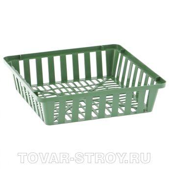 Корзина посадочная, 29 х 29 х 7см, квадратная пластмассовая Россия