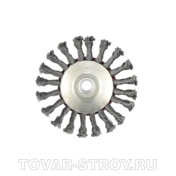 Щетка для УШМ, 125 мм, М14, "тарелка", крученая проволока 0,5 мм MATRIX