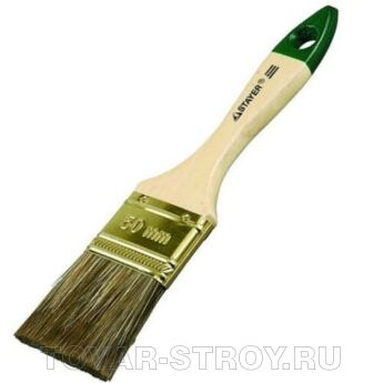 Кисть плоская STAYER 01031-63 LASUR-STANDART, смешанная щетина, дер. ручка, 63 мм