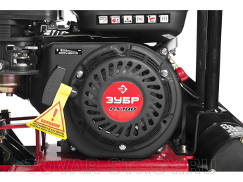 Виброплита прямого хода ЗУБР ПРОФИ для грунта (ЗВПБ-10 Г) бензин, 10 кН, 66.5 кг, 500х360 мм, ЗУБР РХ180