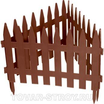 Забор декоративный "Рейка" 28 х 43 см., терракот PALISAD Россия (7 секций, длина 3 метра)