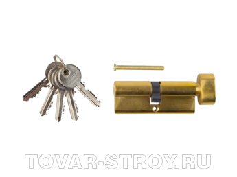 Механизм цилиндровый тип ключ-защелка ЗУБР (52103-90-2) 90 мм, цвет хром, 5 ключей