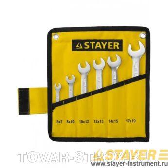 Набор рожковых ключей STAYER PROFI 27035-H12/12 шт, 6-32 мм