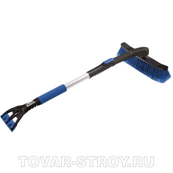 Щетка-сметка для снега со скребком телескопическая БАРС