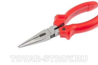 Длинногубцы, Standard, 200 мм, прямые шлифованные, пластмассовые рукоятки MATRIX