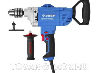 Дрель-миксер ЗУБР ПРОФИ реверсивная (ЗДМ-1200 РММ2) 1200 Вт, 160 Н-м, патрон 16 мм, 0-850 обр/мин
