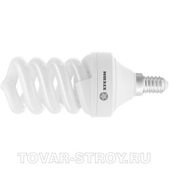 Лампа компактная люминесцентная, спиральная, 9W, 2700K, E14, 8000ч. Stern