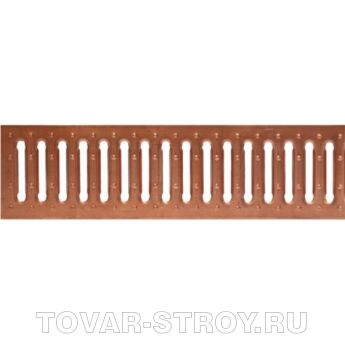 Решетка водоприемная Basic РВ-10.14.100-К- штампованная медная 1000х136х3 (20601) с отверствием под крепеж