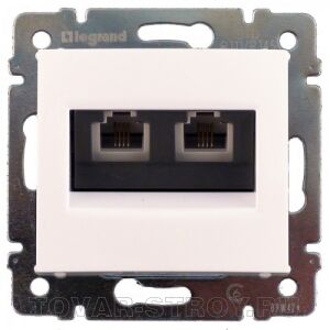 Телефонная розетка Legrand Valena с 2 выходами, цвет: белый