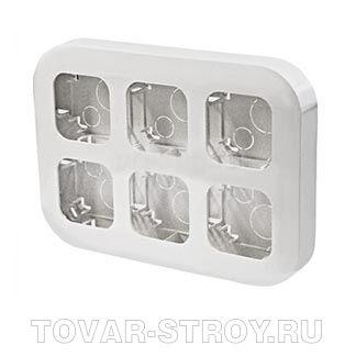 Рамка для накладного монтажа на 6 постов белая