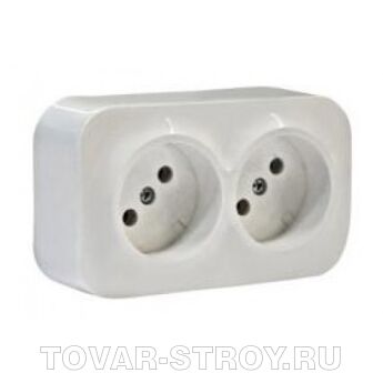 Розетка Legrand Quteo 2-я без заземления, белая.