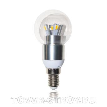 СВЕТОДИОДНАЯ ЛАМПА 5ВТ Е27 G45 220V шар прозрачная 6000К
