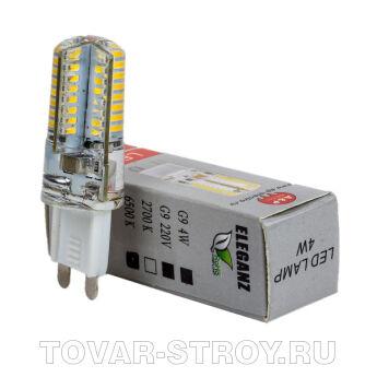 СВЕТОДИОДНАЯ ЛАМПА 4ВТ G9 220V прозрачная силикон димир 3000К
