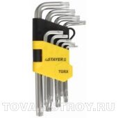 Набор имбусовых ключей STAYER MASTER 2743-H9, короткие, размеры T2-T10мм, по 9 штук