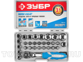 Набор с битами и торцовыми головками 1/4" ЗУБР ПРОФИ, 26054-Н31, 31 предмет
