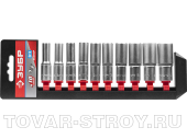 Наборы торцовых головок 1/4" ЗУБР удлиненные, 27657-Н10, 4-13 мм, 10 предметов