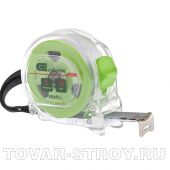 Рулетка Кварц, прозрачный корпус, амортизатор, 5 м х 19 мм СИБРТЕХ