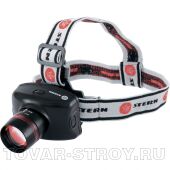 Фонарь наголовный Zoom, 3W LED CRE Q5, 160Лм, 100 м,3 режима: 100%-50%-строб, 3хААА Stern