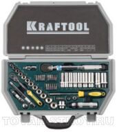 Набор торц. головок KRAFTOOL (3/8") универсальный, Cr-V, пласт. кейс, 49 предметов 27975-H49