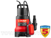 Насос дренажный погружной ЗУБР, грязная и чистая вода (НПГ-М1-750) 750 Вт, 225 л/мин, напор 9 м, кабель 7 м, штуцер 1", 1 1/4", 1 1/2"