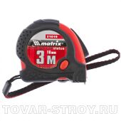 Рулетка Status magnet fixation, 3 м х 16 мм, обрезиненный корпус, зацеп с магнитом MATRIX