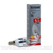 СВЕТОДИОДНАЯ ЛАМПА 5ВТ С37 Е14 220V свеча прозрачная 4500К