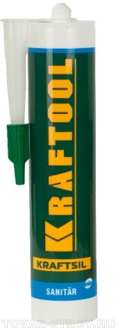 Санитарный силиконовый герметик KRAFTOOL, белый, 41255-0